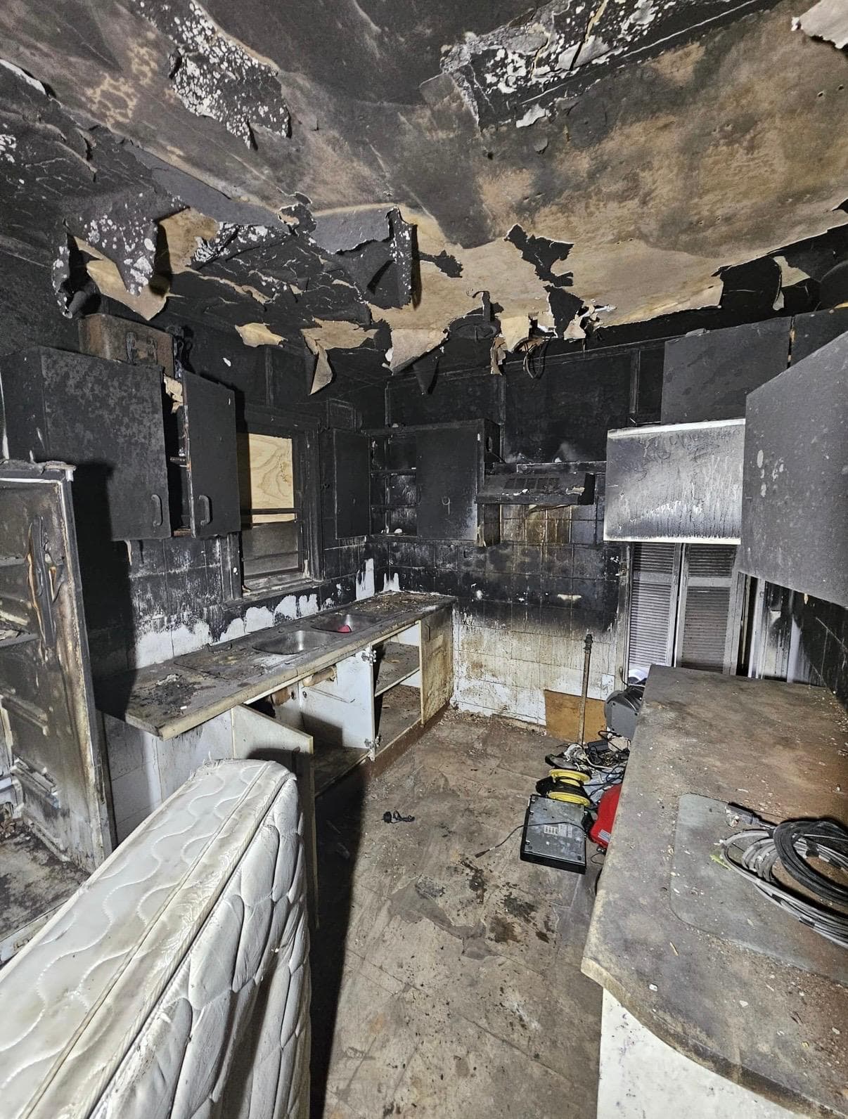 Residential Kitchen Fire Damage Restoration Before